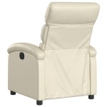 vidaXL Fotoliu rabatabil electric, crem, piele ecologică