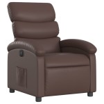 vidaXL Fotoliu rabatabil electric, maro, piele ecologică