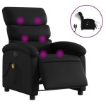vidaXL Fotoliu electric de masaj rabatabil, negru, piele ecologică vidaXL Fotoliu electric de masaj rabatabil, negru, piele ecologică