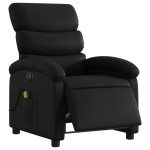 vidaXL Fotoliu electric de masaj rabatabil, negru, piele ecologică vidaXL Fotoliu electric de masaj rabatabil, negru, piele ecologică