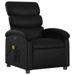 vidaXL Fotoliu electric de masaj rabatabil, negru, piele ecologică vidaXL Fotoliu electric de masaj rabatabil, negru, piele ecologică