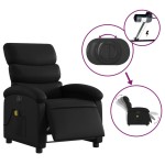 vidaXL Fotoliu electric de masaj rabatabil, negru, piele ecologică vidaXL Fotoliu electric de masaj rabatabil, negru, piele ecologică