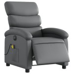 vidaXL Fotoliu de masaj electric rabatabil, gri, piele ecologică vidaXL Fotoliu de masaj electric rabatabil, gri, piele ecologică