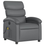 vidaXL Fotoliu de masaj electric rabatabil, gri, piele ecologică vidaXL Fotoliu de masaj electric rabatabil, gri, piele ecologică