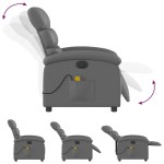 vidaXL Fotoliu de masaj electric rabatabil, gri, piele ecologică vidaXL Fotoliu de masaj electric rabatabil, gri, piele ecologică