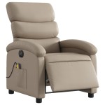 vidaXL Fotoliu electric masaj rabatabil, cappuccino, piele ecologică