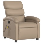 vidaXL Fotoliu electric masaj rabatabil, cappuccino, piele ecologică