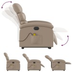 vidaXL Fotoliu electric masaj rabatabil, cappuccino, piele ecologică