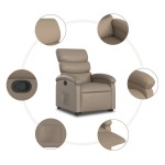 vidaXL Fotoliu rabatabil cu ridicare, cappuccino, piele ecologică