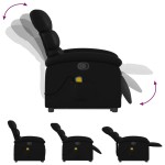 vidaXL Fotoliu de masaj rabatabil cu ridicare negru piele ecologică