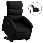 vidaXL Fotoliu rabatabil electric cu ridicare, negru, piele ecologică