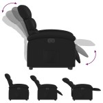 vidaXL Fotoliu rabatabil electric cu ridicare, negru, piele ecologică