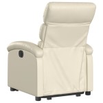vidaXL Fotoliu rabatabil electric cu ridicare, crem, piele ecologică