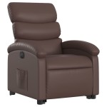 vidaXL Fotoliu rabatabil electric cu ridicare, maro, piele ecologică