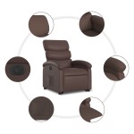 vidaXL Fotoliu rabatabil electric cu ridicare, maro, piele ecologică
