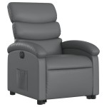 vidaXL Fotoliu rabatabil electric cu ridicare, gri, piele ecologică