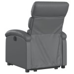 vidaXL Fotoliu rabatabil electric cu ridicare, gri, piele ecologică
