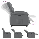 vidaXL Fotoliu rabatabil electric cu ridicare, gri, piele ecologică