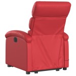 vidaXL Fotoliu rabatabil electric cu ridicare, roșu, piele ecologică