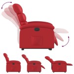 vidaXL Fotoliu rabatabil electric cu ridicare, roșu, piele ecologică