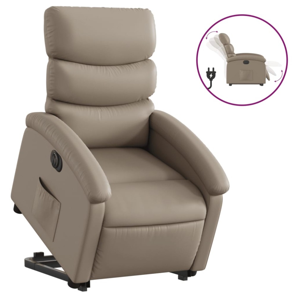 vidaXL Fotoliu rabatabil electric cu ridicare, cappuccino