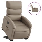 vidaXL Fotoliu rabatabil electric cu ridicare, cappuccino