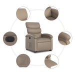 vidaXL Fotoliu rabatabil electric cu ridicare, cappuccino
