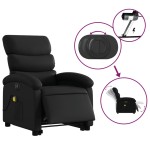 vidaXL Fotoliu electric masaj rabatabil cu ridicare, negru