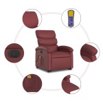 vidaXL Fotoliu electric masaj rabatabil cu ridicare, roșu vin