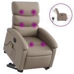 vidaXL Fotoliu electric masaj rabatabil cu ridicare, cappuccino