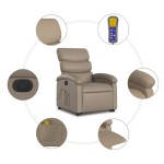 vidaXL Fotoliu electric masaj rabatabil cu ridicare, cappuccino