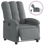 vidaXL Fotoliu rabatabil electric, gri închis, material textil