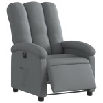 vidaXL Fotoliu rabatabil electric, gri închis, material textil