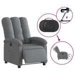 vidaXL Fotoliu rabatabil electric, gri închis, material textil