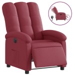 vidaXL Fotoliu rabatabil electric, roșu vin, material textil