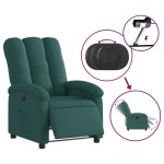vidaXL Fotoliu rabatabil electric, verde închis, material textil vidaXL Fotoliu rabatabil electric, verde închis, material textil