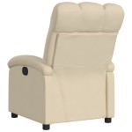 vidaXL Fotoliu rabatabil electric, crem, material textil