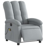 vidaXL Fotoliu electric de masaj rabatabil, gri deschis, microfibră