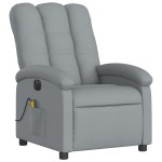 vidaXL Fotoliu electric de masaj rabatabil, gri deschis, microfibră