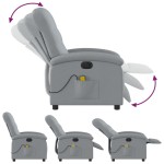 vidaXL Fotoliu electric de masaj rabatabil, gri deschis, microfibră