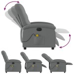 vidaXL Fotoliu electric de masaj rabatabil, gri închis, textil