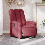 vidaXL Fotoliu electric de masaj rabatabil, roșu vin, textil vidaXL Fotoliu electric de masaj rabatabil, roșu vin, textil