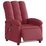 vidaXL Fotoliu electric de masaj rabatabil, roșu vin, textil vidaXL Fotoliu electric de masaj rabatabil, roșu vin, textil