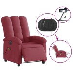 vidaXL Fotoliu electric de masaj rabatabil, roșu vin, textil vidaXL Fotoliu electric de masaj rabatabil, roșu vin, textil