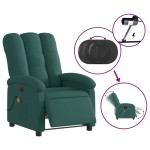 vidaXL Fotoliu electric de masaj rabatabil, verde închis, textil vidaXL Fotoliu electric de masaj rabatabil, verde închis, textil