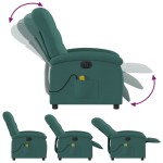 vidaXL Fotoliu electric de masaj rabatabil, verde închis, textil vidaXL Fotoliu electric de masaj rabatabil, verde închis, textil