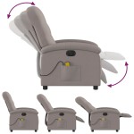 vidaXL Fotoliu electric de masaj rabatabil, gri taupe, textil