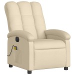 vidaXL Fotoliu electric de masaj rabatabil, crem, textil