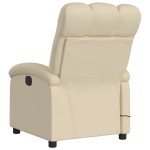 vidaXL Fotoliu electric de masaj rabatabil, crem, textil