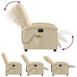 vidaXL Fotoliu electric de masaj rabatabil, crem, textil